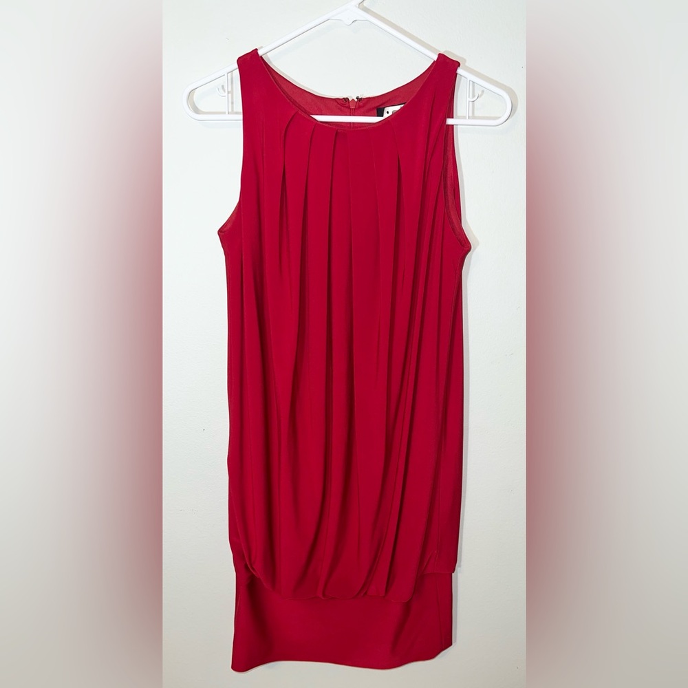 ABS Collection Elegant Red Sleeveless Zip Up Dress! Size Small.